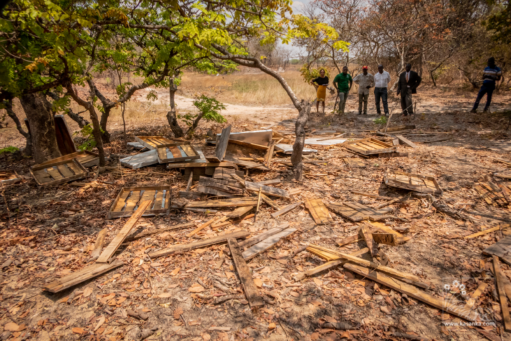 Stored beehives, ready for installation have been smashed to pieces in Mpelembe CFA